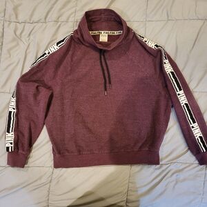 PINK Victoria's Secret Purple Hoodie with Logo Stripes